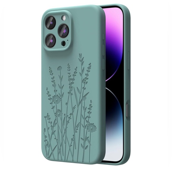 Brand new silicone iPhone 15 Pro case with beautiful plant design - Picture 5 of 6
